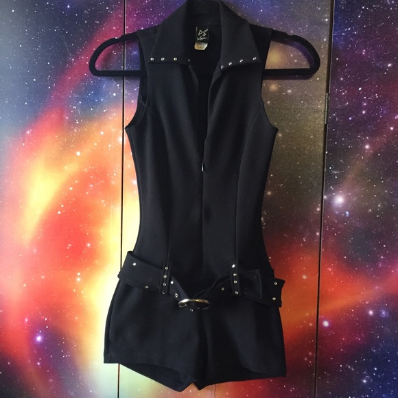 Vintage Pants - Vintage 90s rave burner club hot pants romper 👽🌈